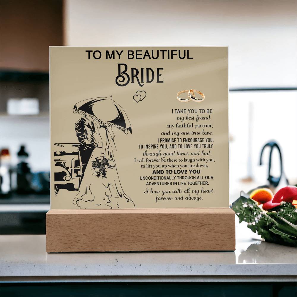 Gift To My Beautiful Bride-Square Plaque