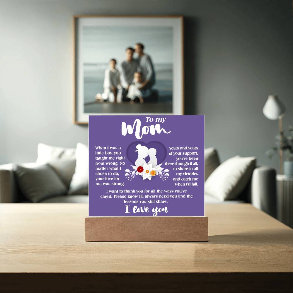 Gift for Mom-Ways You've Cared- Square Plaque