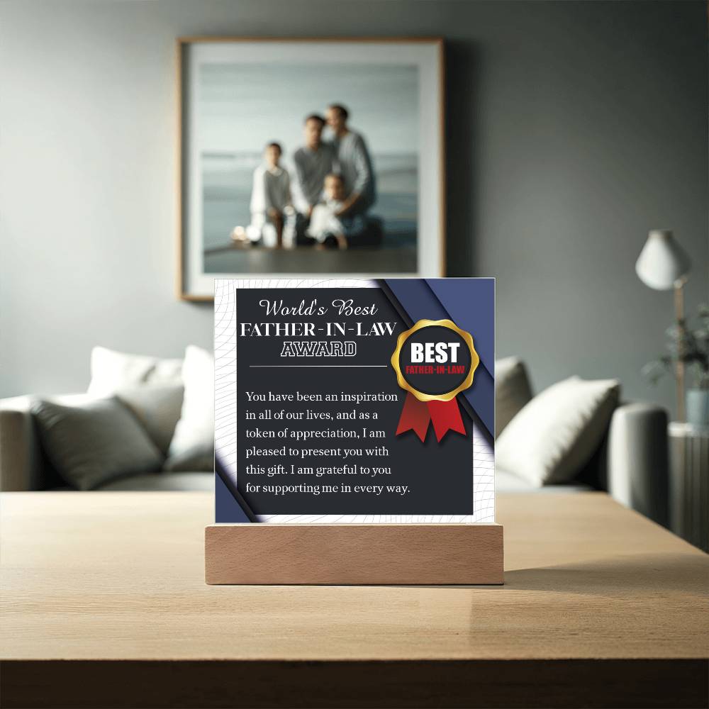 Gift for Father N Law-The World Award-Plaque