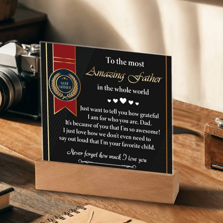 Gift For Dad- I Love You-Plaque