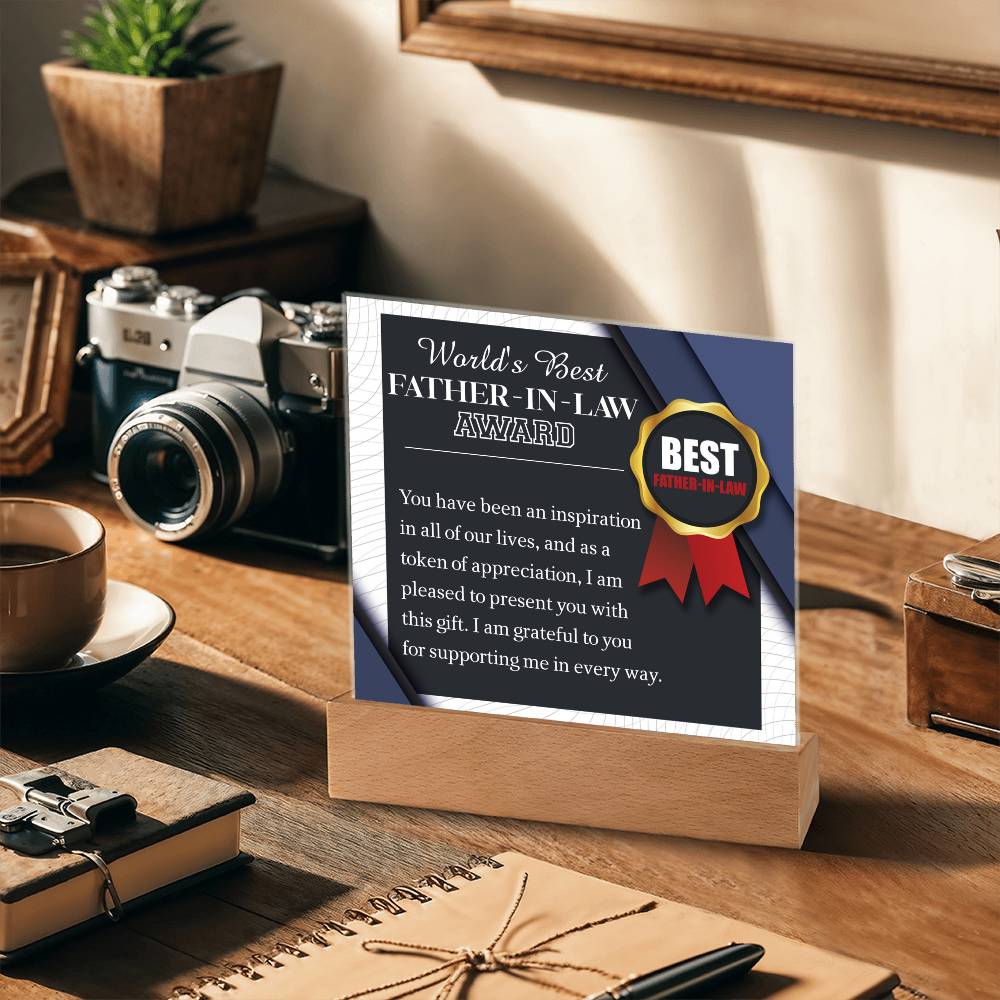 Gift for Father N Law-The World Award-Plaque