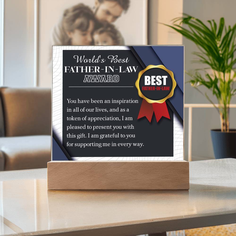 Gift for Father N Law-The World Award-Plaque