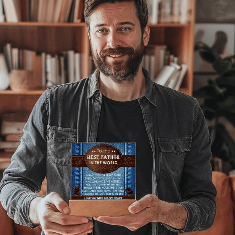 Gift for Dad-All My Heart-Square Acrylic Plaque