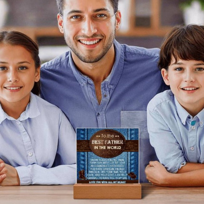 Gift for Dad-All My Heart-Square Acrylic Plaque