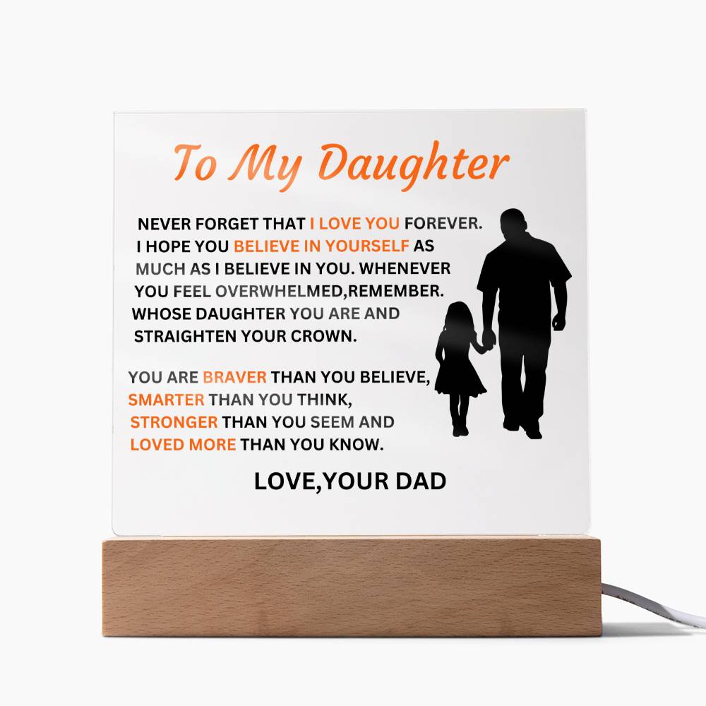 Gift For Daughter From Dad-Never Forge That I Love You Forever-Plaque
