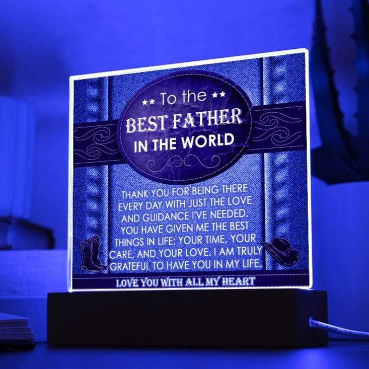 Gift for Dad-All My Heart-Square Acrylic Plaque