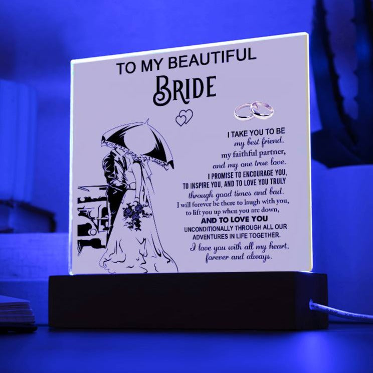 Gift To My Beautiful Bride-Square Plaque
