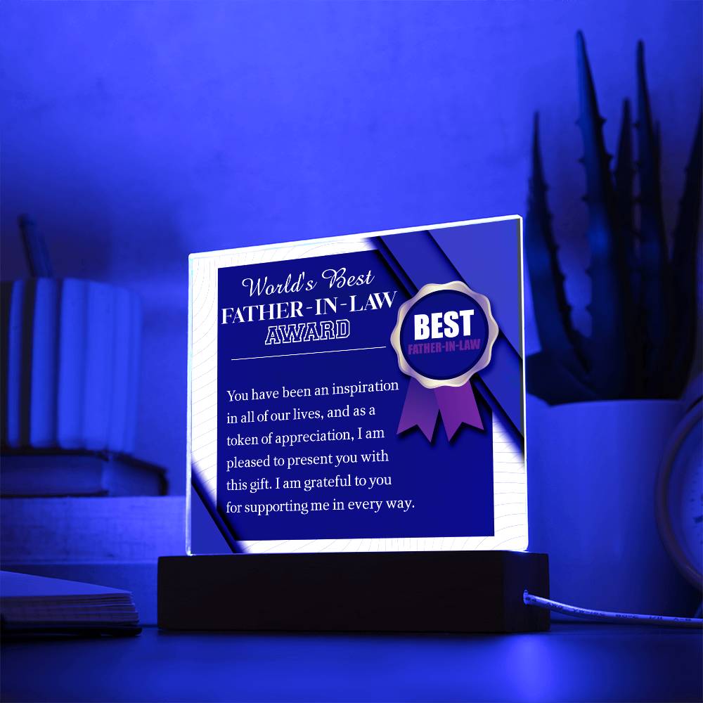 Gift for Father N Law-The World Award-Plaque