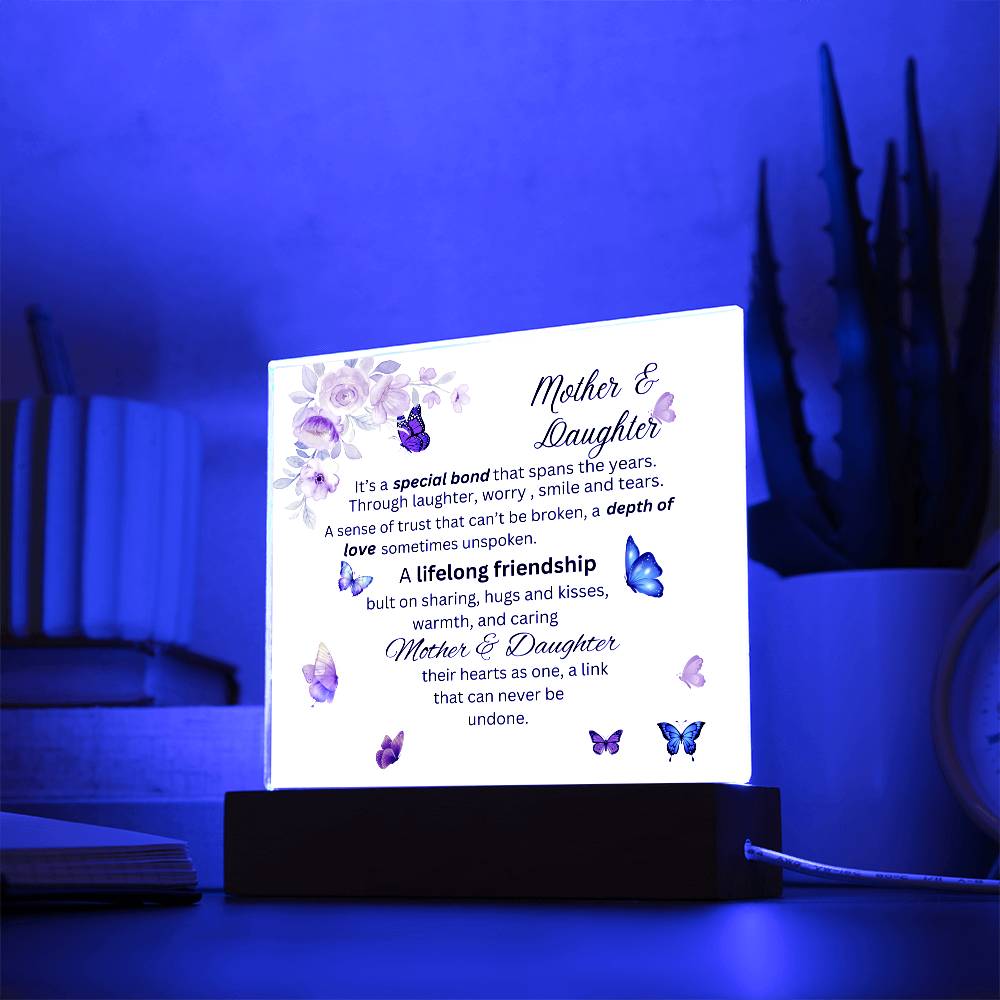 Mother & Daughter Bond Acrylic Plaque- Heart Shape