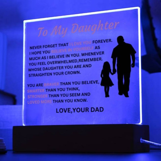 Gift For Daughter From Dad-Never Forge That I Love You Forever-Plaque