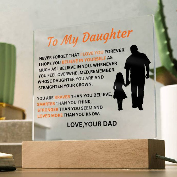 Gift For Daughter From Dad-Never Forge That I Love You Forever-Plaque