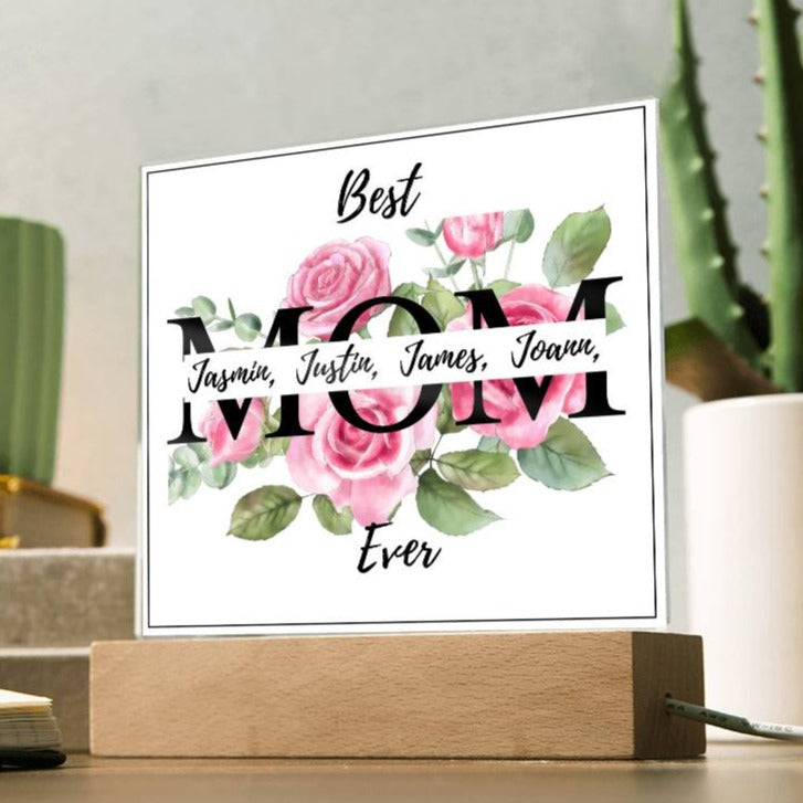 Gift for Mom-Best Mom Ever Personalize Names