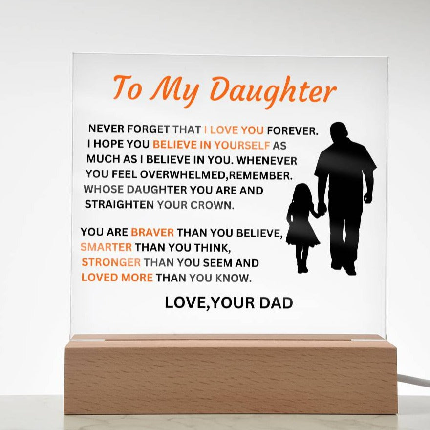 Gift For Daughter From Dad-Never Forge That I Love You Forever-Plaque