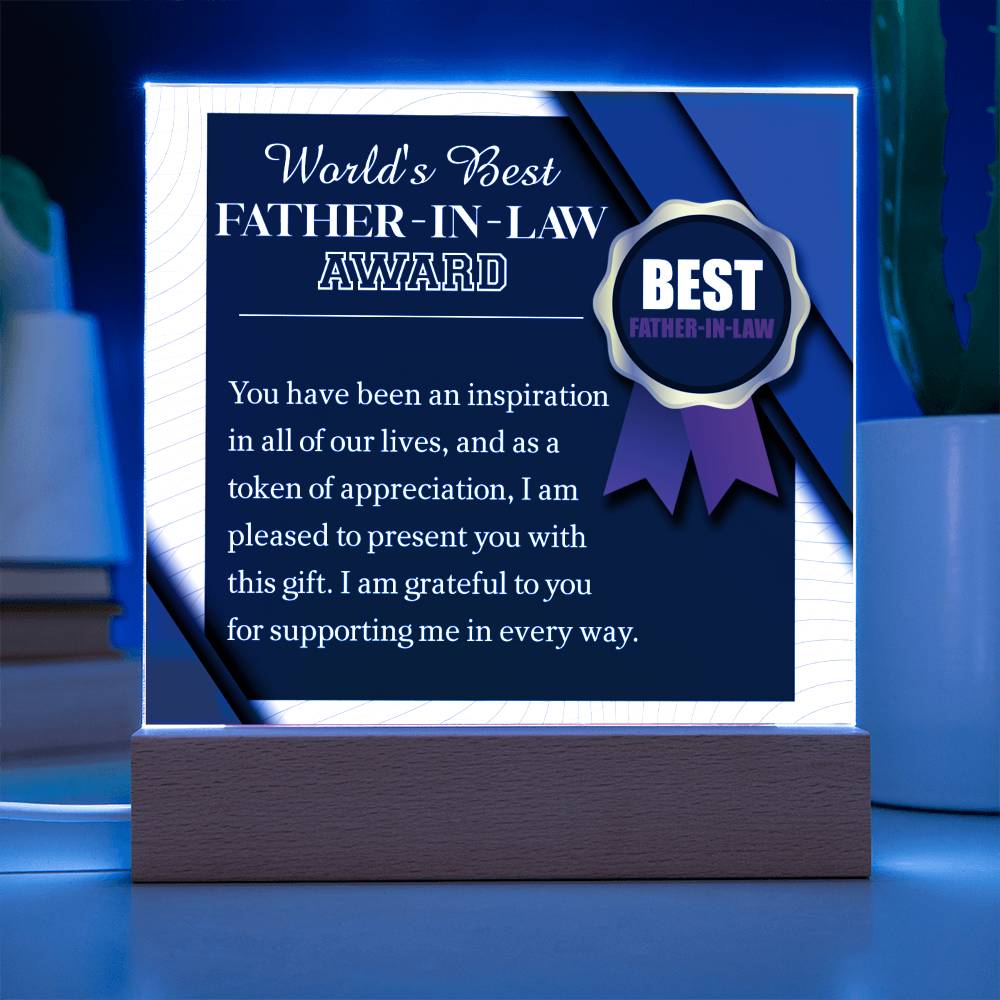 Gift for Father N Law-The World Award-Plaque