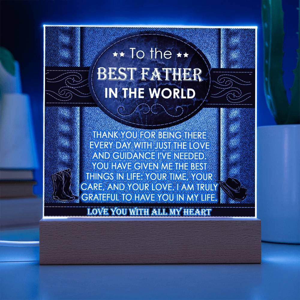 Gift for Dad-All My Heart-Square Acrylic Plaque