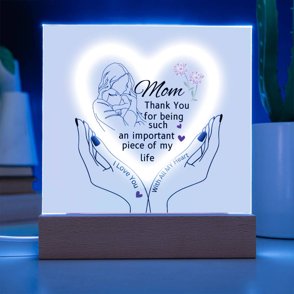 Gift For Mom "thank You"-Plaque