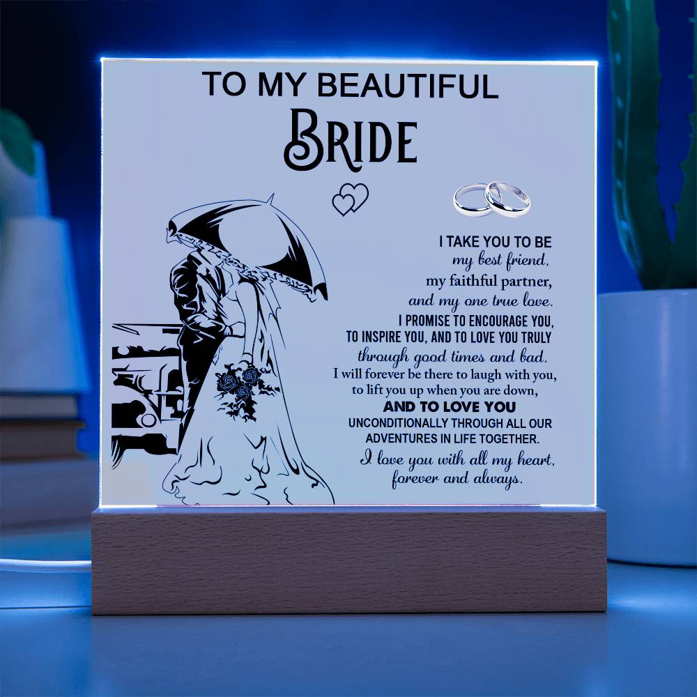 Gift To My Beautiful Bride-Square Plaque