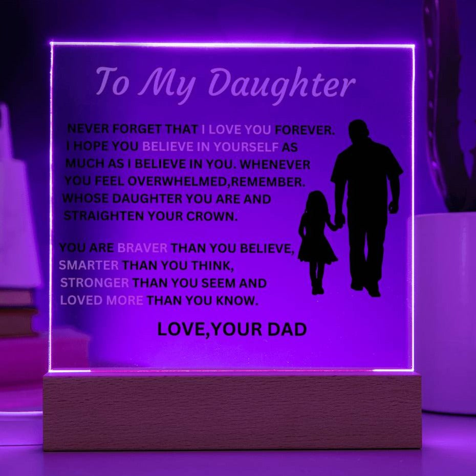 Gift For Daughter From Dad-Never Forge That I Love You Forever-Plaque