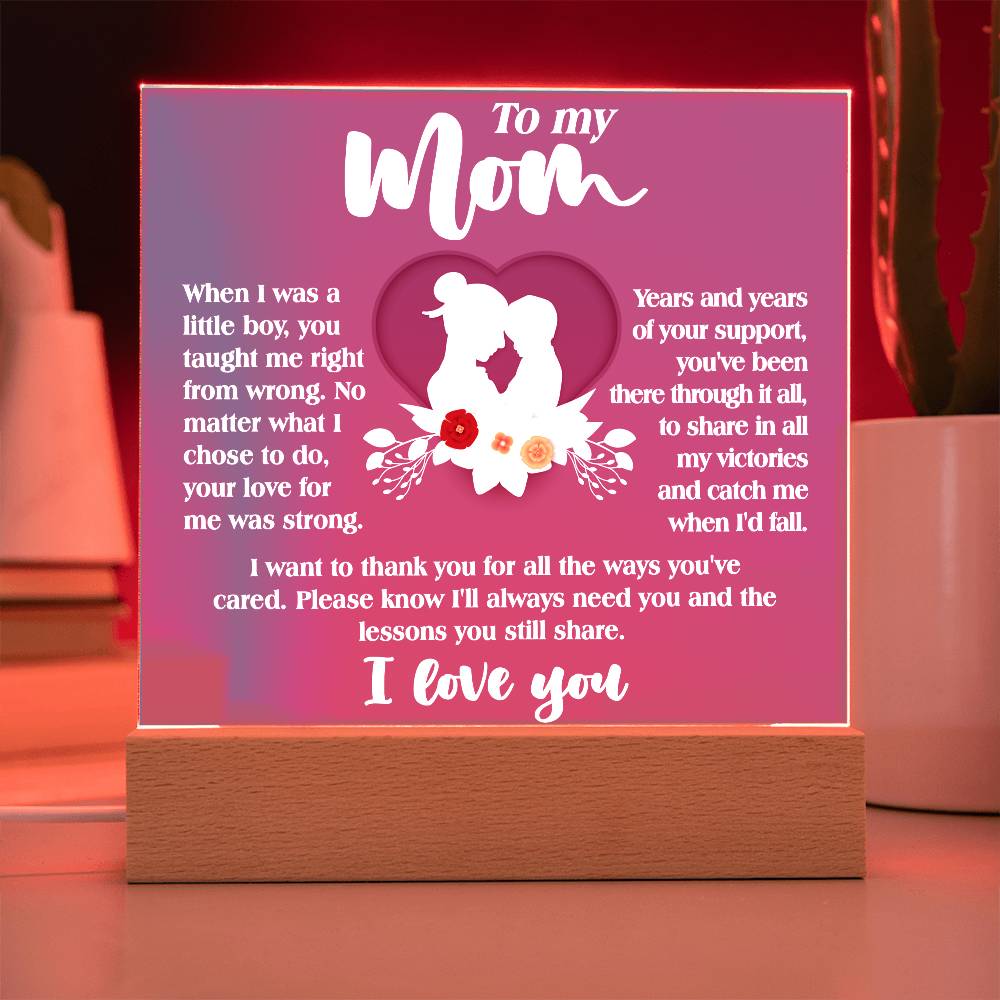 Gift for Mom-Ways You've Cared- Square Plaque