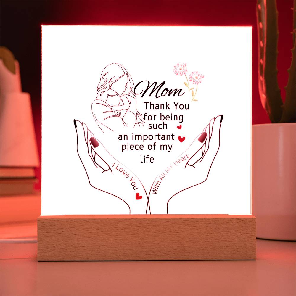 Gift For Mom "thank You"-Plaque