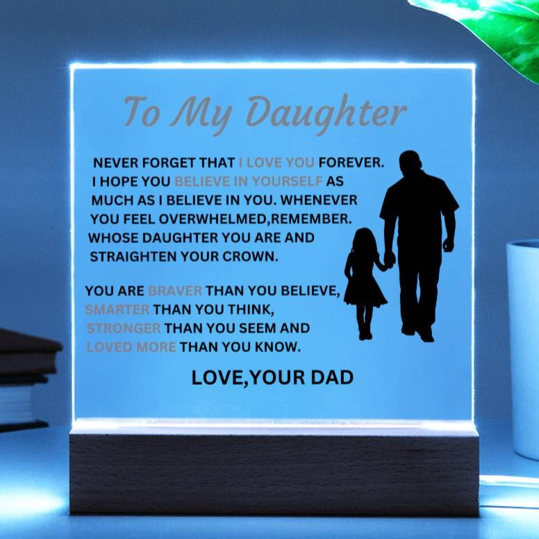 Gift For Daughter From Dad-Never Forge That I Love You Forever-Plaque