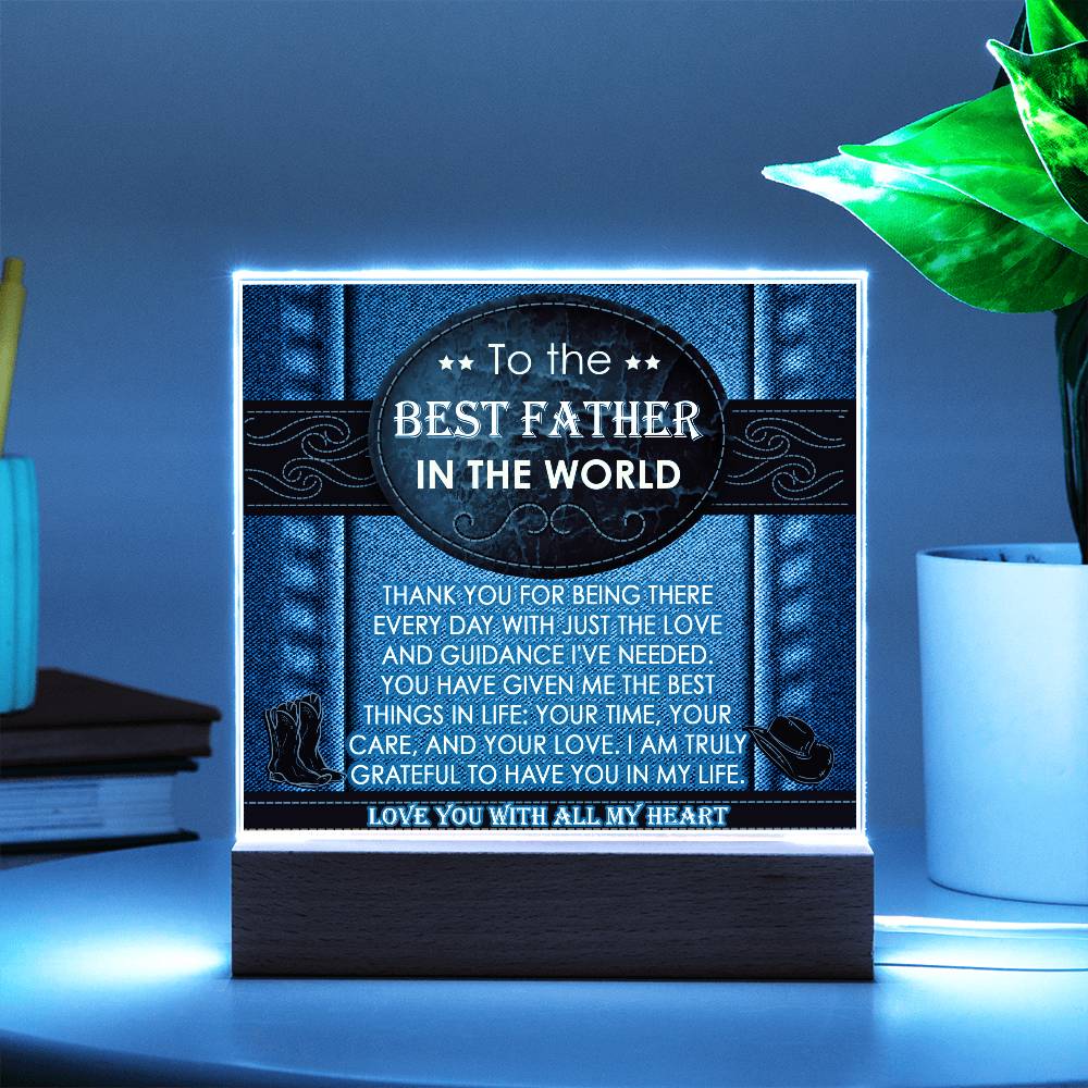 Gift for Dad-All My Heart-Square Acrylic Plaque