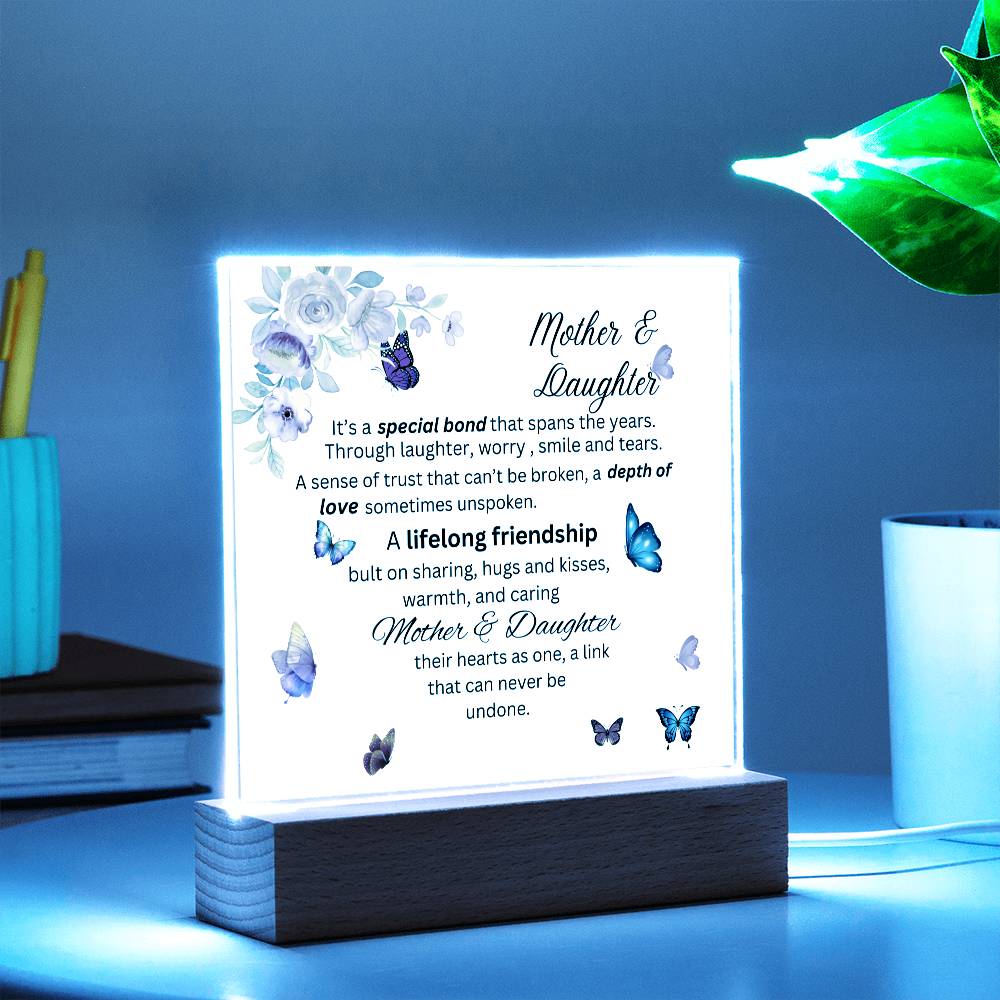 Mother & Daughter Bond Acrylic Plaque- Heart Shape