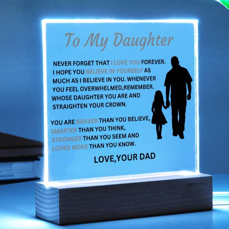 Gift For Daughter From Dad-Never Forge That I Love You Forever-Plaque