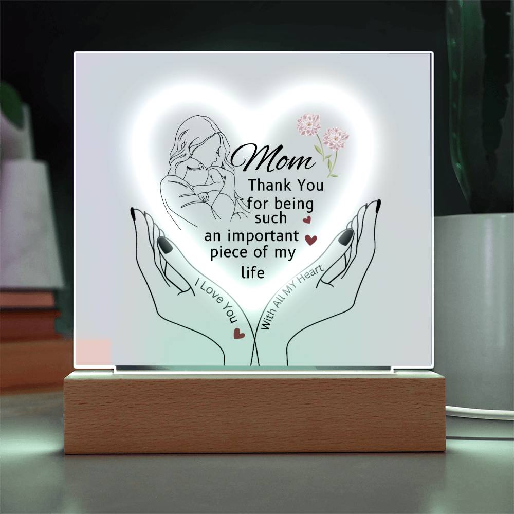 Gift For Mom "thank You"-Plaque