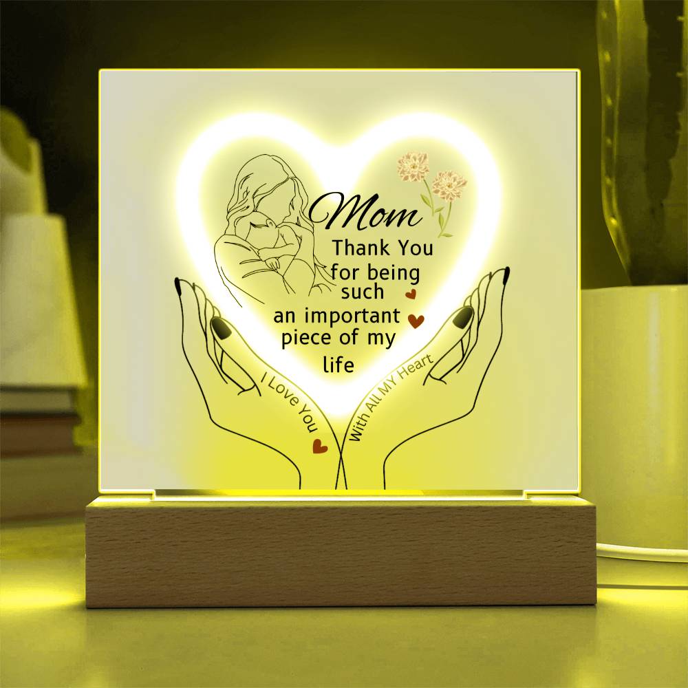 Gift For Mom "thank You"-Plaque
