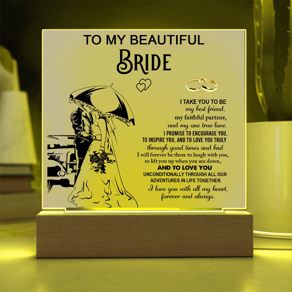 Gift To My Beautiful Bride-Square Plaque