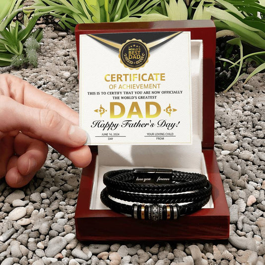 Gift For DAD-Certificate of Achievement-Bracelet