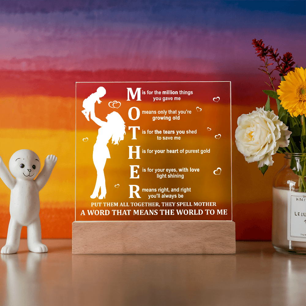 Mom-Means The World-Square Acrylic