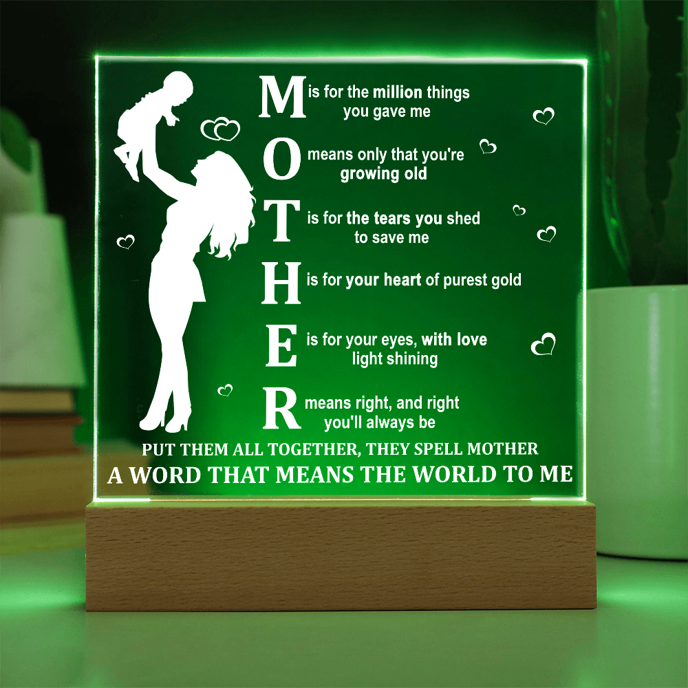 Mom-Means The World-Square Acrylic