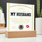 Gift For HUSBAND-Deepest Appreciation-Square Plaque