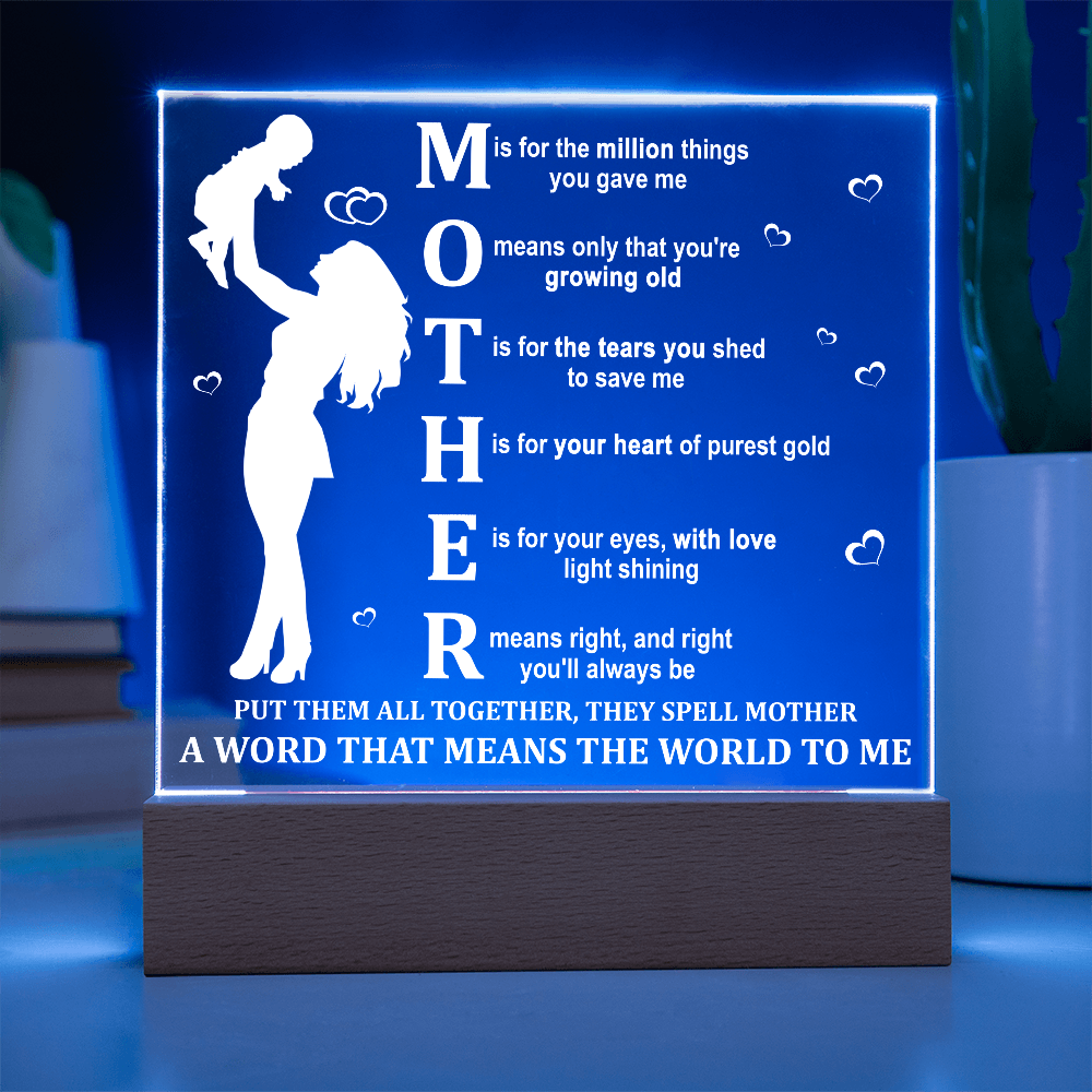 Mom-Means The World-Square Acrylic