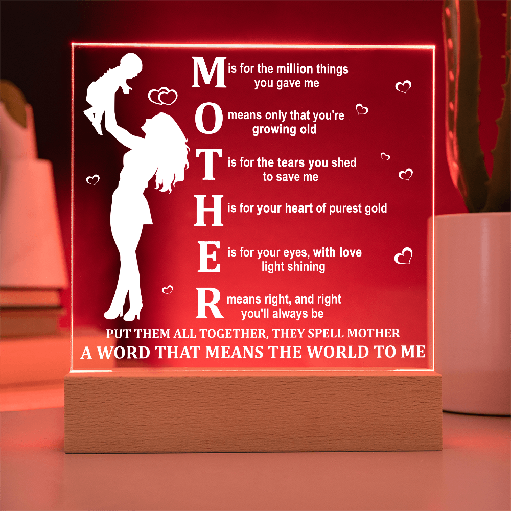 Mom-Means The World-Square Acrylic