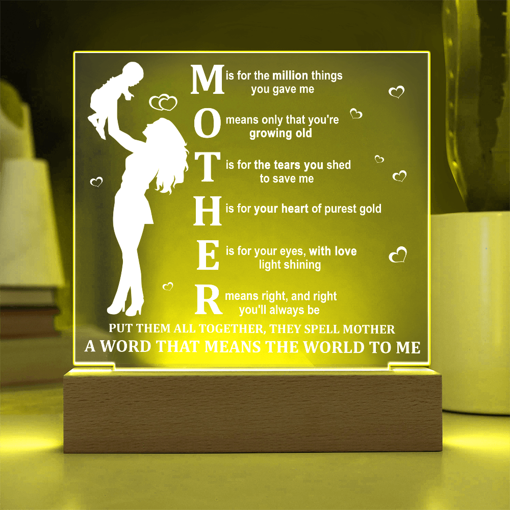 Mom-Means The World-Square Acrylic