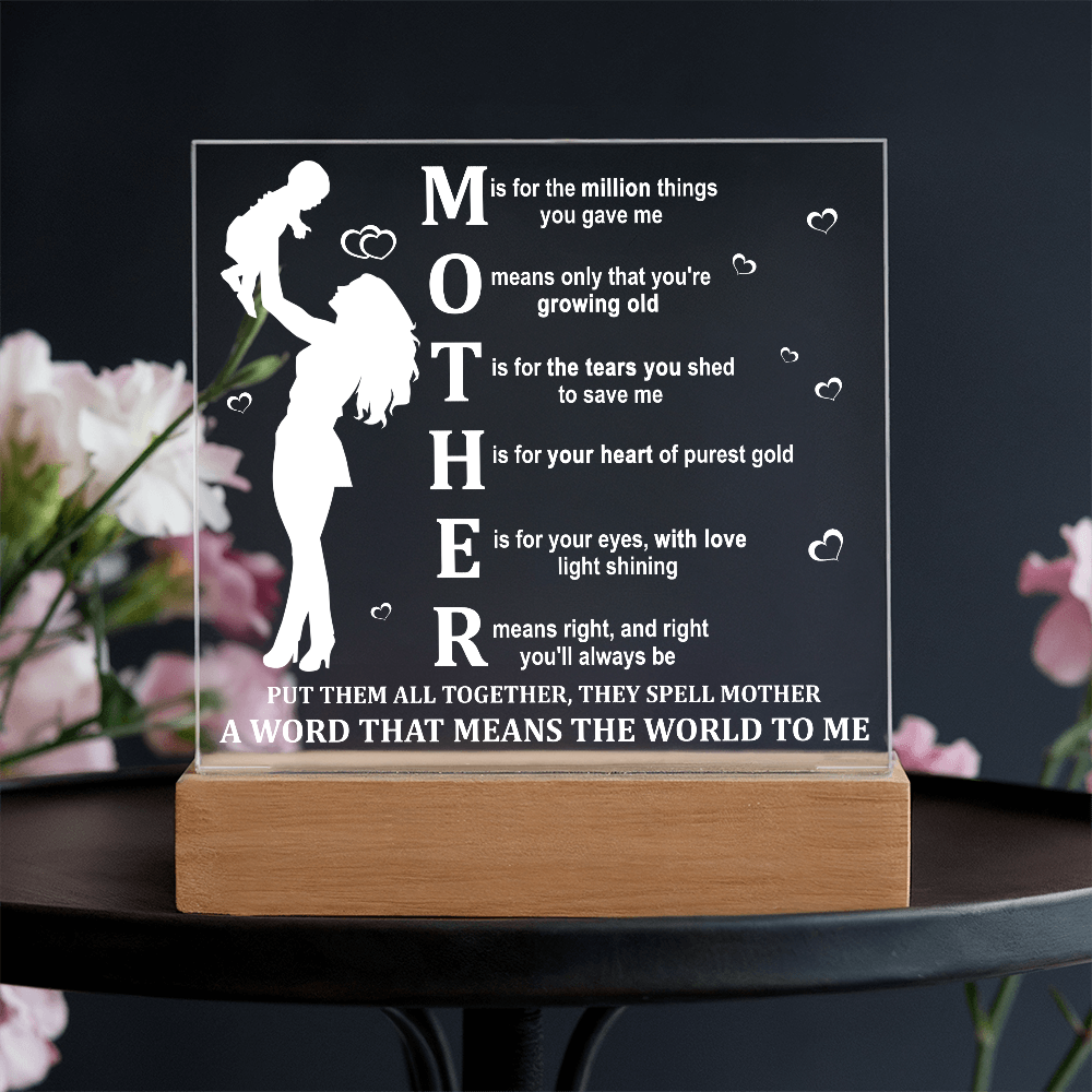 Mom-Means The World-Square Acrylic