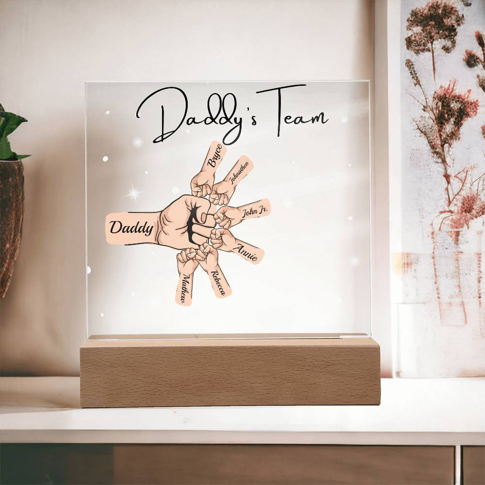 Gift For DAD- Daddy Team Personalized Acrylic Plaque*