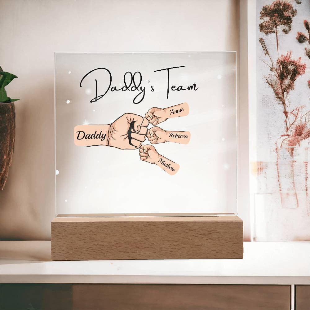 Gift For DAD- Daddy Team Personalized Acrylic Plaque*