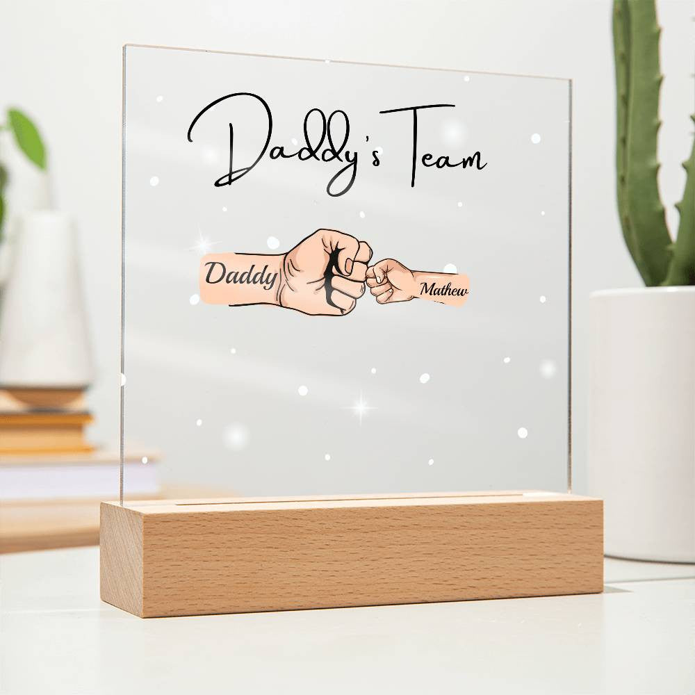 Gift For DAD- Daddy Team Personalized Acrylic Plaque*