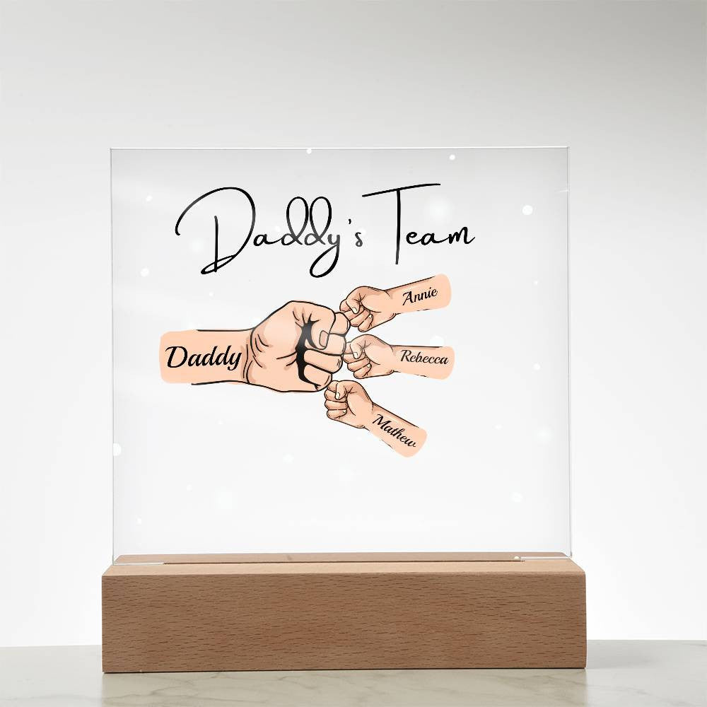 Gift For DAD- Daddy Team Personalized Acrylic Plaque*