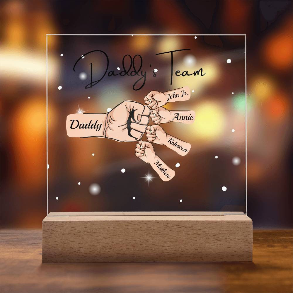 Gift For DAD- Daddy Team Personalized Acrylic Plaque*
