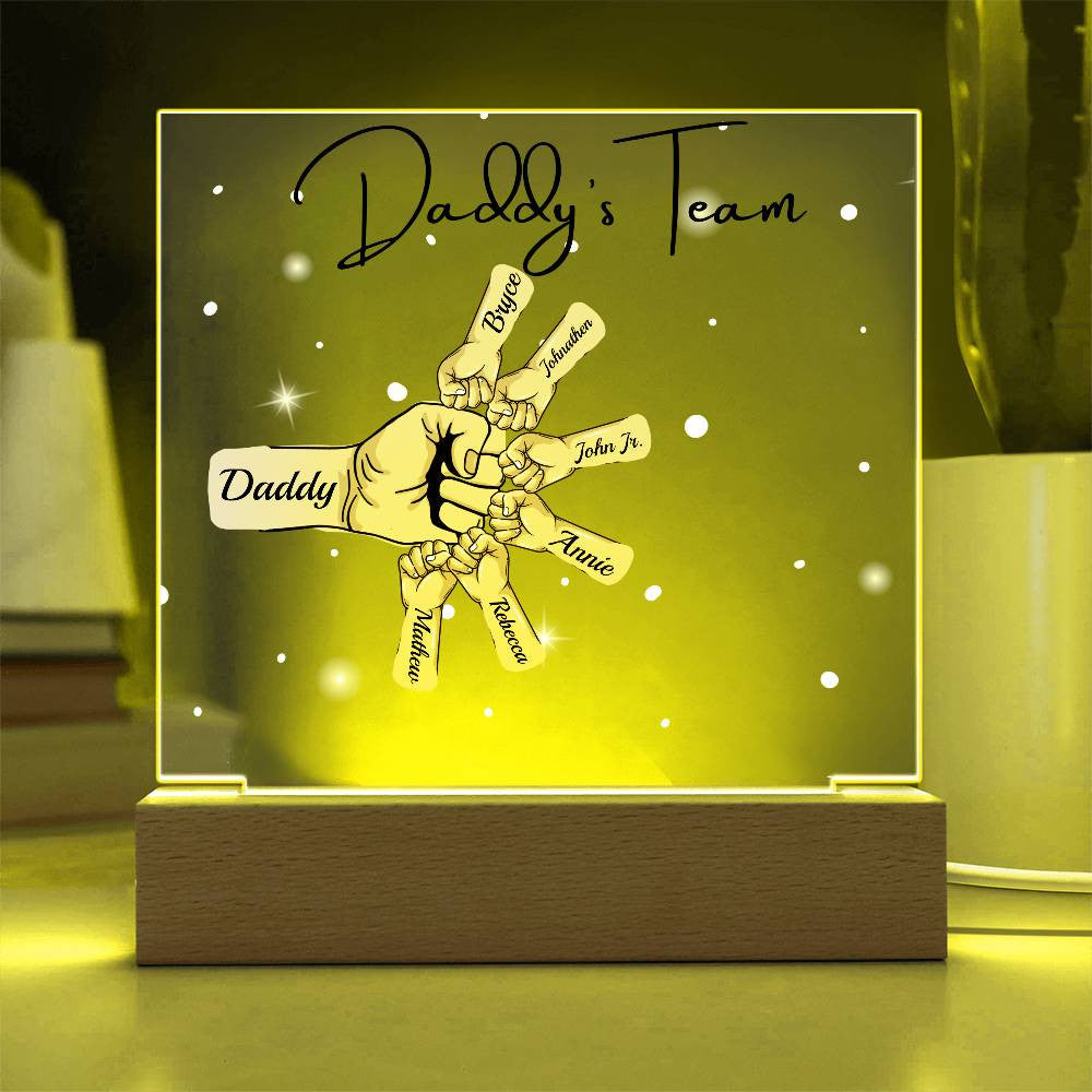 Gift For DAD- Daddy Team Personalized Acrylic Plaque*