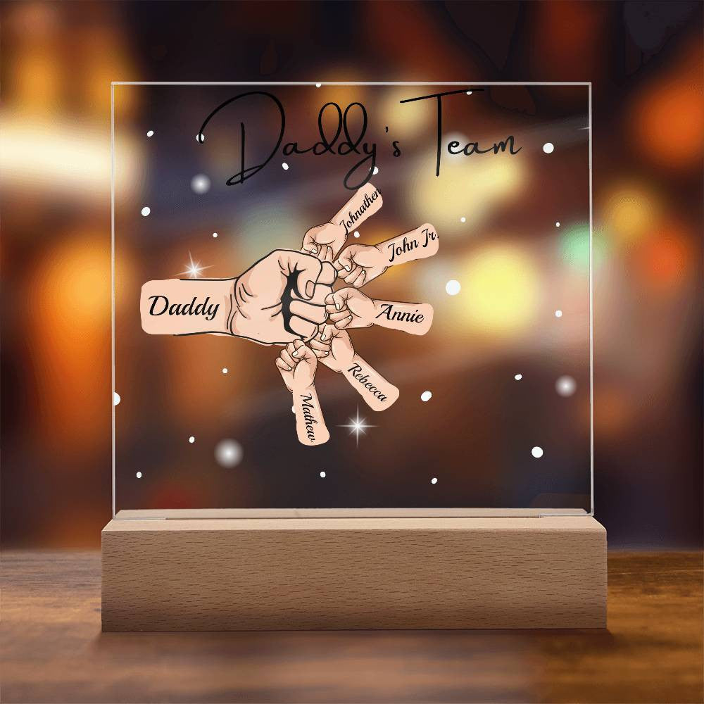 Gift For DAD- Daddy Team Personalized Acrylic Plaque*