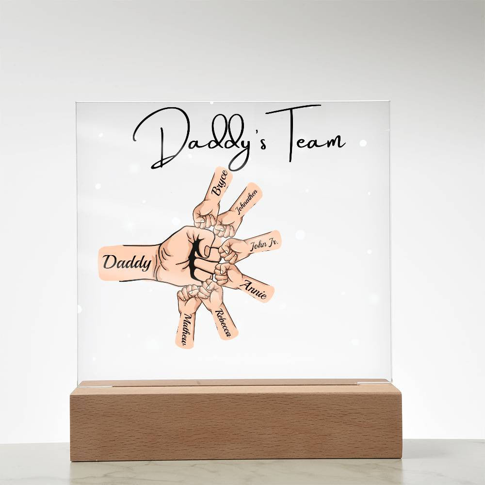 Gift For DAD- Daddy Team Personalized Acrylic Plaque*