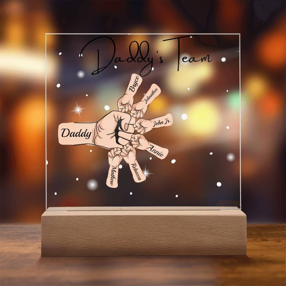 Gift For DAD- Daddy Team Personalized Acrylic Plaque*