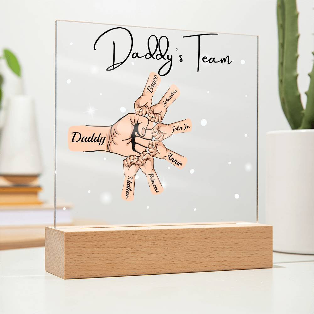 Gift For DAD- Daddy Team Personalized Acrylic Plaque*
