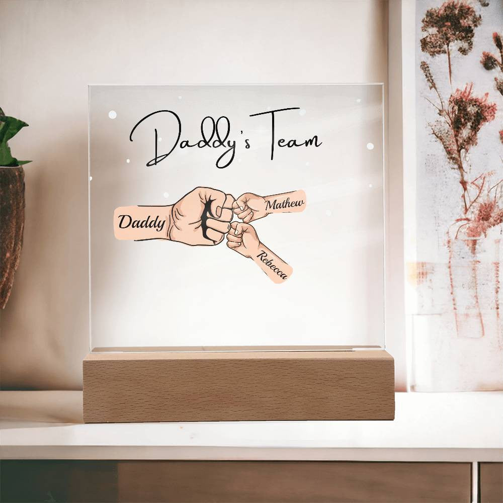 Gift For DAD- Daddy Team Personalized Acrylic Plaque*